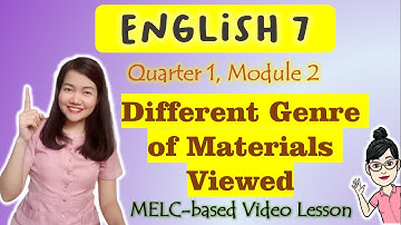 Identifying the Genre of a Material Viewed || GRADE 7 || MELC-based VIDEO LESSON | QUARTER 1 |