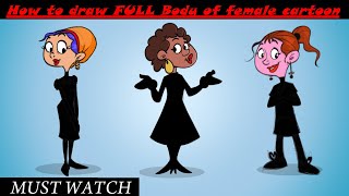 How to draw Cartoon female characters with full body | How to draw a girl