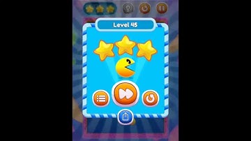 PAC-MAN Bounce - Puzzle Adventure Level 45 walkthrough solution for 3 stars