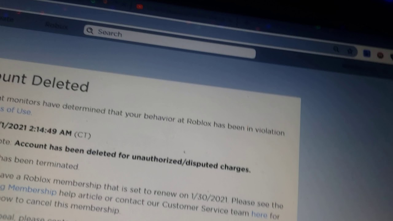My Roblox Account Got Deleted Youtube - roblox account terminated 2021