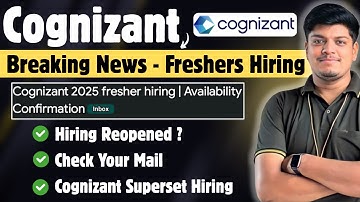 🔥Cognizant Superset 2025 Hiring Reopened | Breaking News | Cognizant 2025 Freshers Hiring Form
