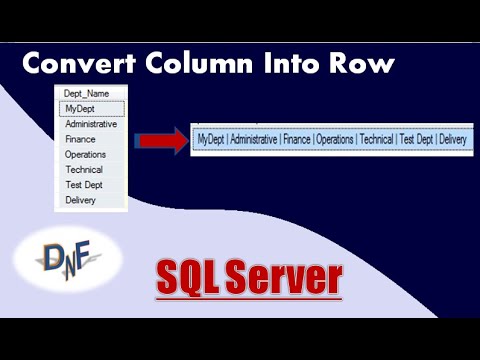 Convert Single Column Values into A Single Row In SQL Server | #sql ,# ...