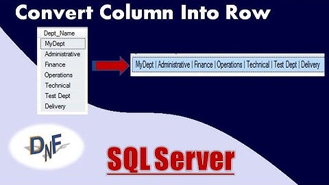 Convert Single Column Values into A Single Row In SQL Server | #sql ,#sqlserver ,#database
