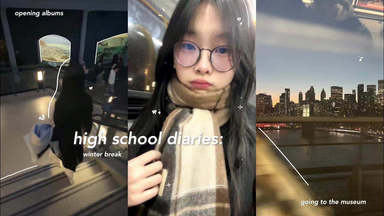 high school diaries 🍙: winter break, café hopping, kbbq, visiting the museum, album unboxings