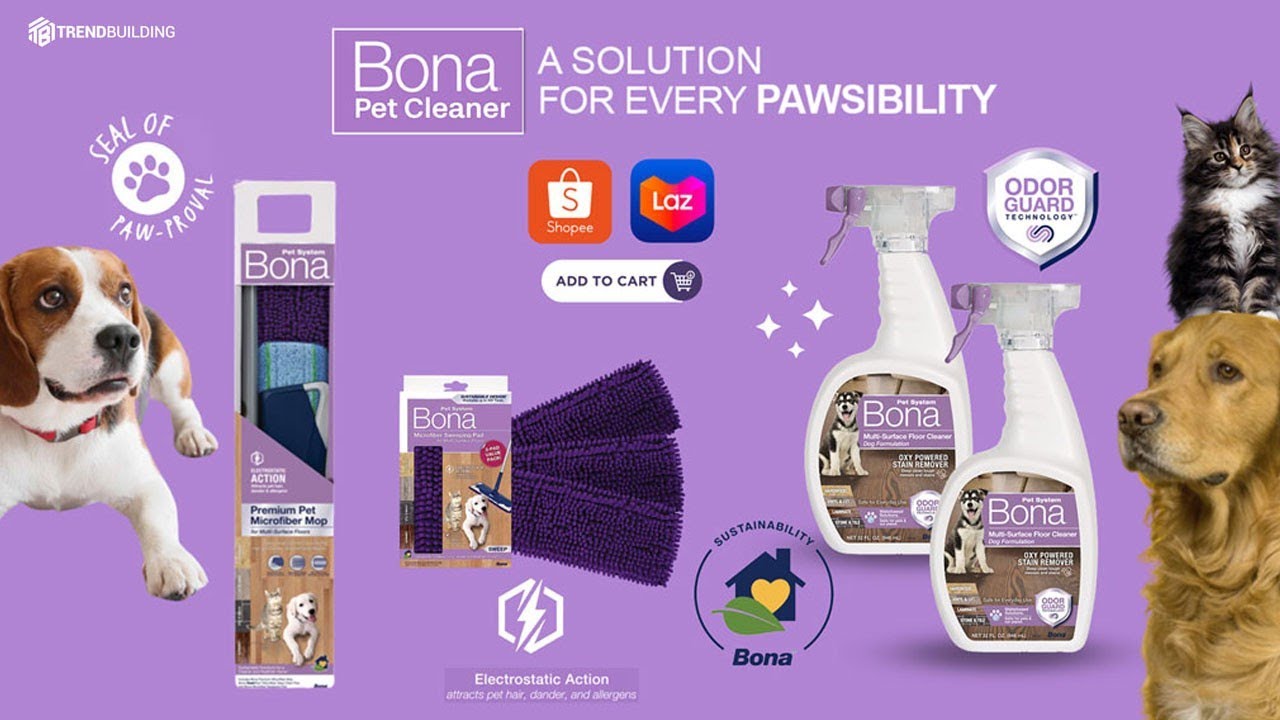 Bona Floor Cleaner, Safe for Dogs, Cats, Pets, Floor Disinfectant