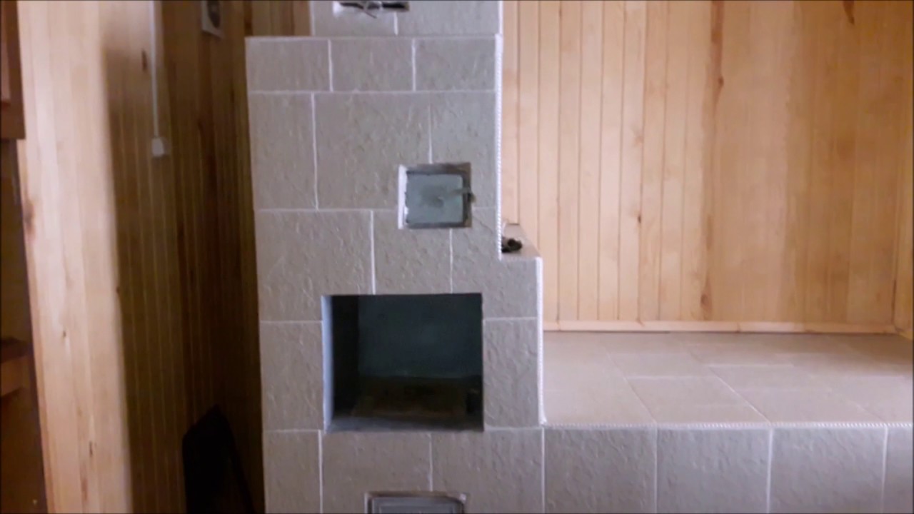 обложили плиткой печку на даче - YouTube