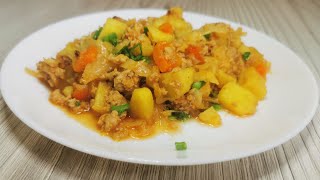 Очень вкусный и простой рецепт! Овощное рагу с фаршем, приготовление. Домашний рецепт!