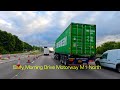 Early Morning Drive Motorway M1 North in 4K