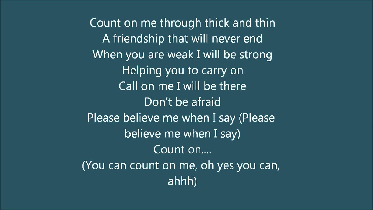 Count On Me Whitney Houston Cece Winans Karaoke Instrumental With Lyrics Backing Vocals Youtube