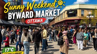 [4k] Walking Downtown Ottawa | Busy Weekend at ByWard Market ☀️ | Spring 2026 .