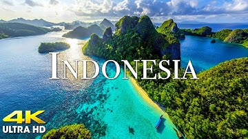 FLYING OVER INDONESIA (4K UHD) Amazing Beautiful Nature Scenery & Relaxing Music for Stress Relief