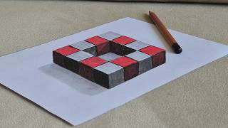 3d drawing illusion on paper