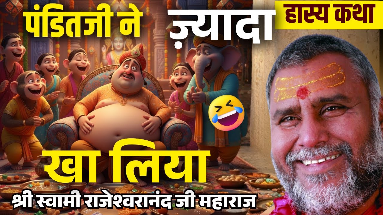 पंडित जी ने ज़्यादा खा लिया | मज़ेदार देसी हास्य कथा | Swami Rajeshwaranand Ji Maharaj