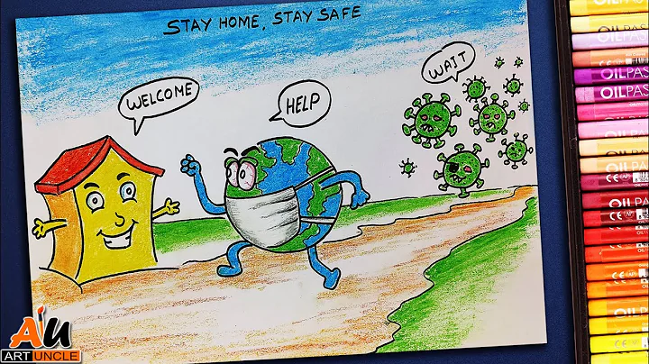 How to draw || Coronavirus prevention awareness drawing || Stay home || Stay safe
