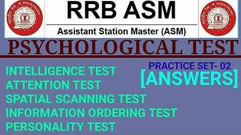 ANSWERS SET 02 || PSYCHOLOGICAL TEST || ASSISTANT STATION MASTER || RRB NTPC 2015