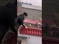 Red Roof Cap Tile Installation Process #shorts #construction