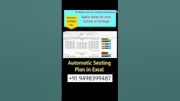Automatic seating plan in Excel | Attendance sheet | Master seating page | Hall wise question paper