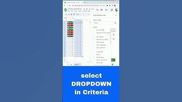 How to Add a Dropdown List for data validation in Google Sheets