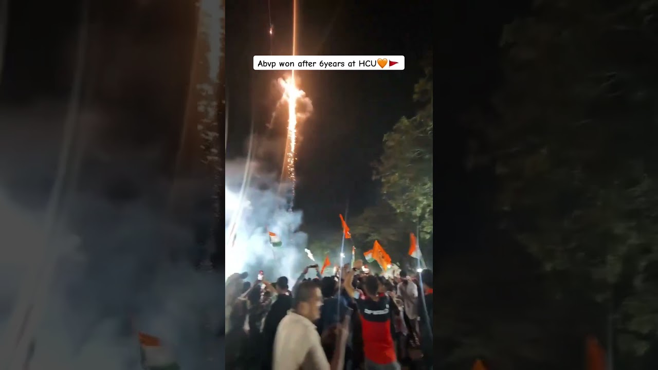 Abvp won after 6years at HCU 