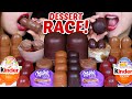 Asmr favorite chocolate dessert race giant chocolate marshmallows milka cadbury kinder jelly 
