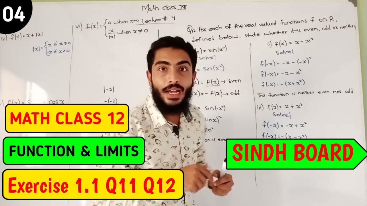 Exercise 1.1 Unit 1 Function & Limits Q11 Q12 Class 12 mathematics ...