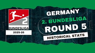 Germany | 2. Bundesliga Stats Round 5 2025-26 | Historical Stats | OverGolStats