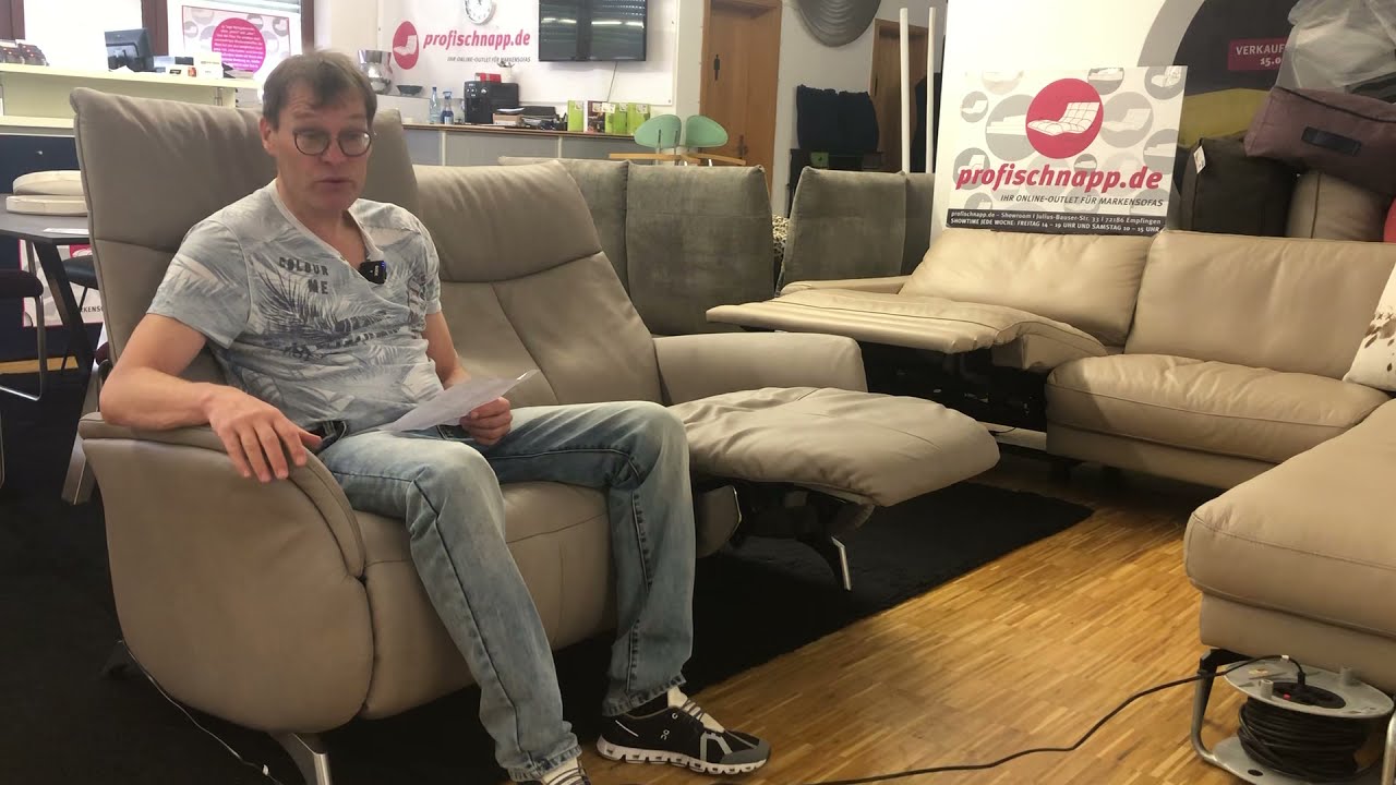 Himolla 4060  Lounger Sofa  mit Vollfunktionssitzen elektr Herz Waage  Leder Titan by profischnapp