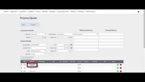 Sage Business Cloud   Accounting  Creating a quotation ZA