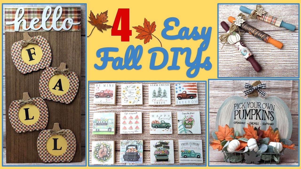 $1 HIGH END EASY FALL WOOD DIYs | DOLLAR TREE FALL DIYs| BUDGET ...