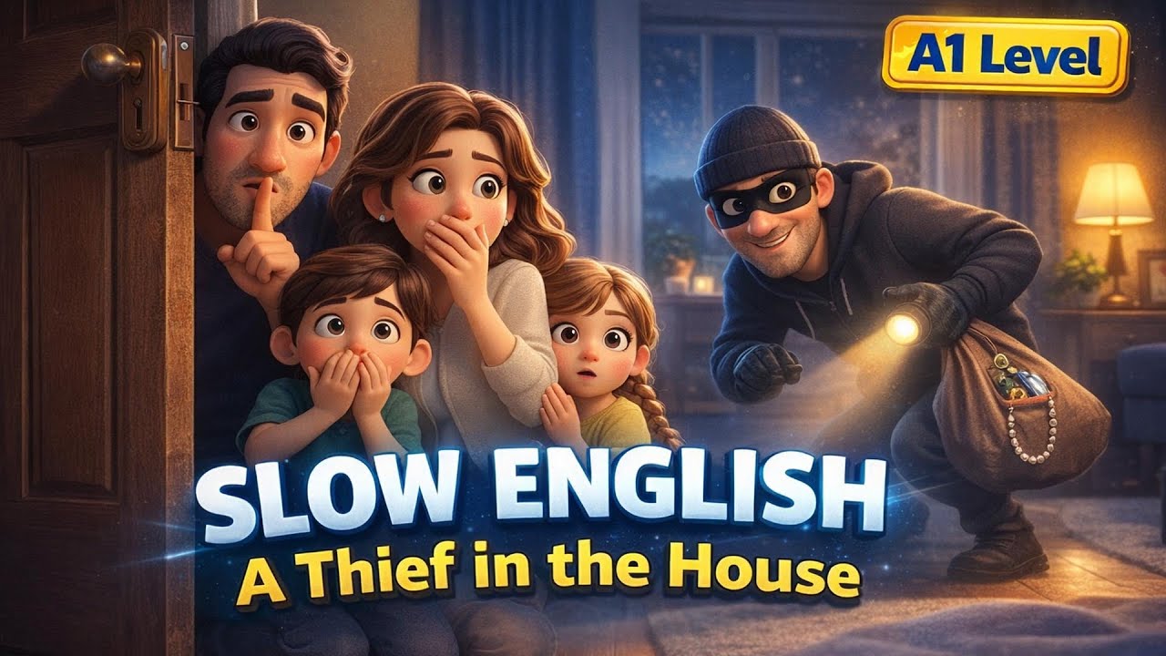 A Thief in the House | English Listening Practice for Beginners (A1 Level)
