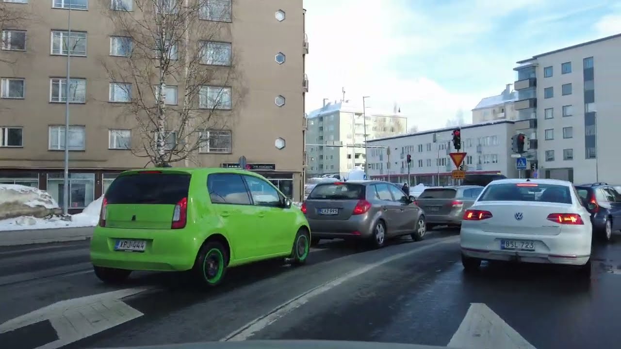 Driving in Joensuu / Niinivaara. Finland 4K