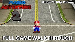 Mario Adventure 2 Demo (Super Mario 64 ROM Hack) - Full Game Walkthrough - Stage 1: City Escape