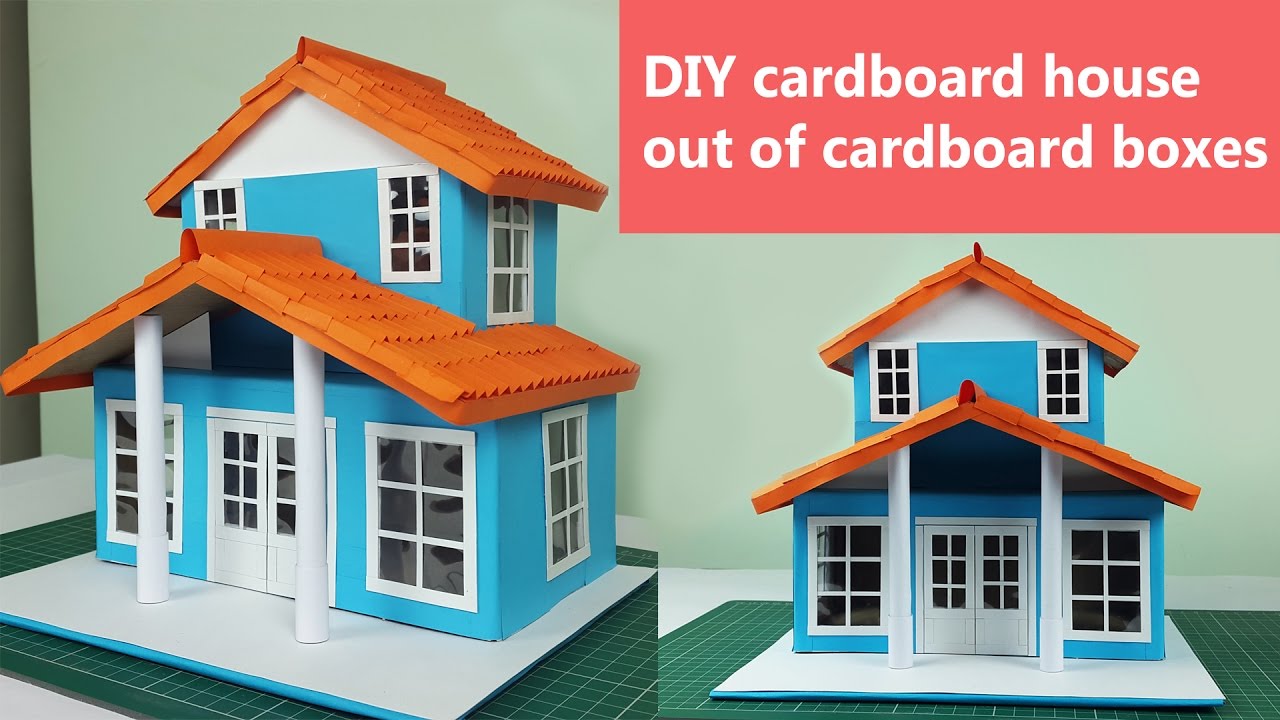 DIY cardboard house out of cardboard boxes- Step by step ...