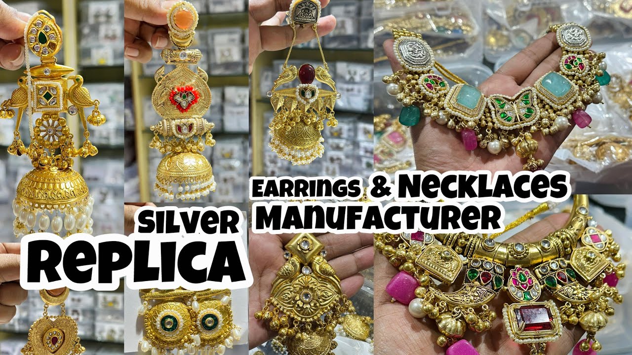 Premium Silver Replica Jewellery Wholesale Market in India| Gold Plated Brass Jewelry Manufacturer