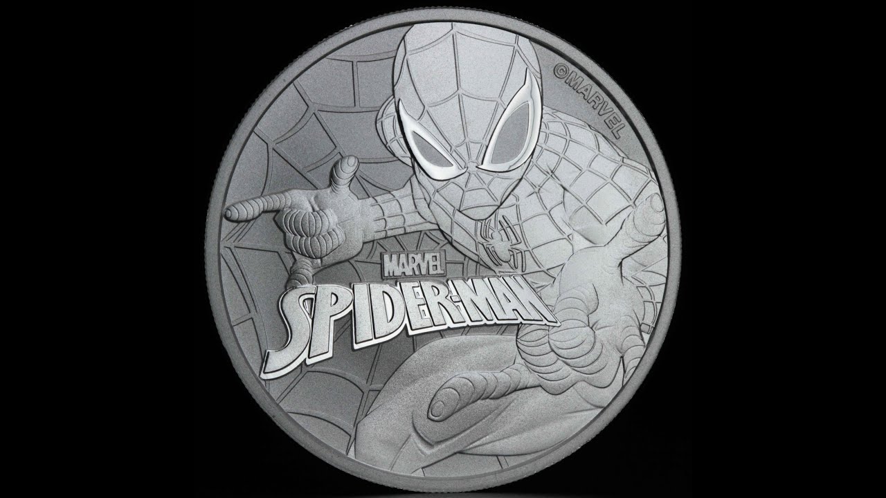 Серебряная монета Человек Паук 2017 Тувалу (Spider Man 1oz silver coin Tuvalu 2017)