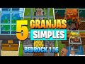 Minecraft Bedrock: 5 GRANJAS SIMPLES 1.16 🔥 #8 | Minecraft Bedrock (PE, XBOX, PS4, SWITCH, WIN10)