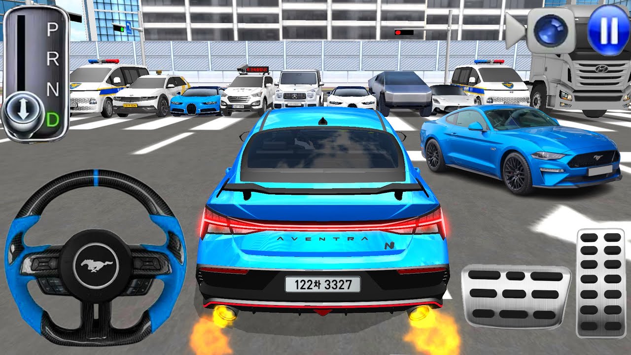 New mustang gt car stuck in city traffic- 3d car driving games 2026 - andorid ios car gameplays 