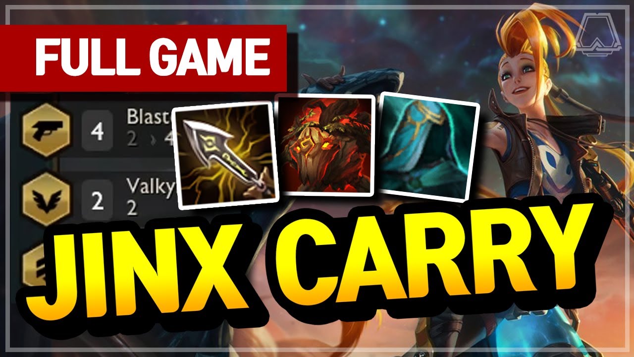 Jinx Carry! (4 Blasters Comp) - Teamfight Tactics Full Game | TFT