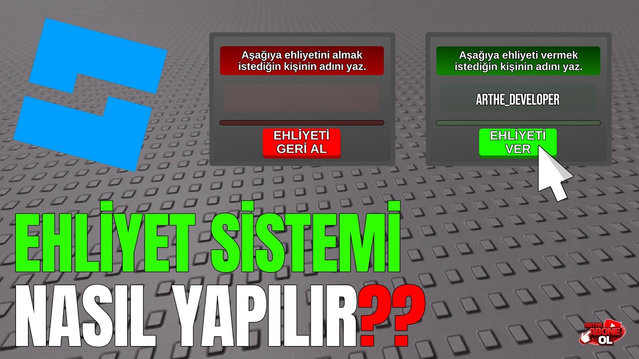 ✨EHLİYET SİSTEMİ NASIL YAPILIR??💯 | Arthe | Roblox Studio |