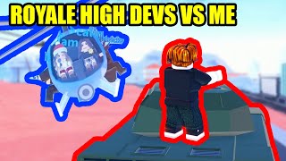 ROYALE HIGH DEVS try ARRESTING ME in Roblox Jailbreak