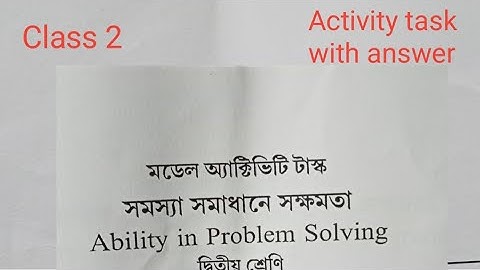 Model Activity Task for class2 Ability in problem solving