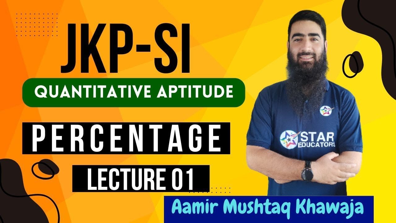 JKP SI Quantitative Aptitude | Percentage Lecture 01 | JKSSB JKP SI Fresh Online Batch