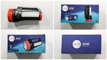 Wipro Ariel Multi-Functional Rechargeable Emergency Light, Black & Red | 3 Modes of Lighting