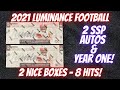 2021 Panini Luminance Football Hobby Box Opening. 2 NICE Boxes! 8 Hits and many SSPs! RELEASE DAY!