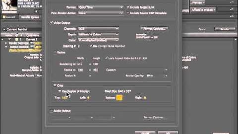 Adobe After Effects CS5 Tutorials - Render & Output, Output Options Part No.2