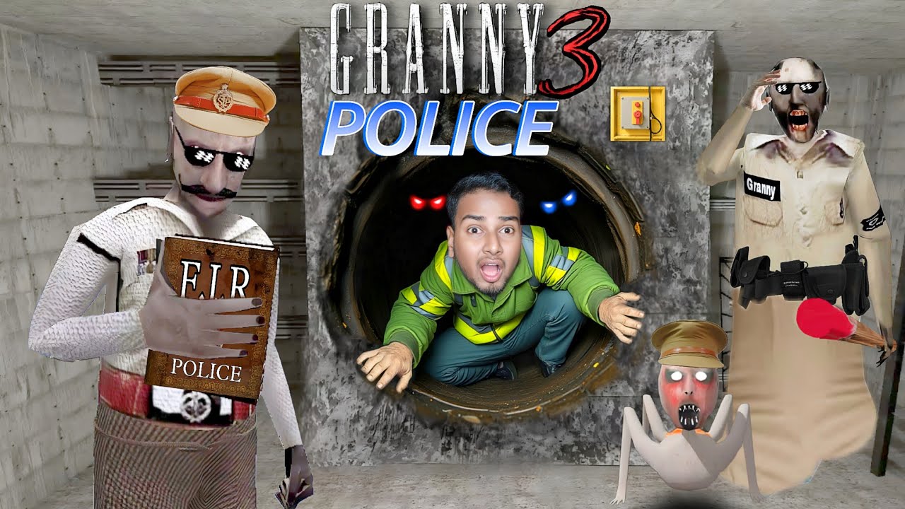 Granny 3 Tunnel Escape Full gameplay | Hawaldar Granny Aur Inspector Grandpa mode🚨🚔