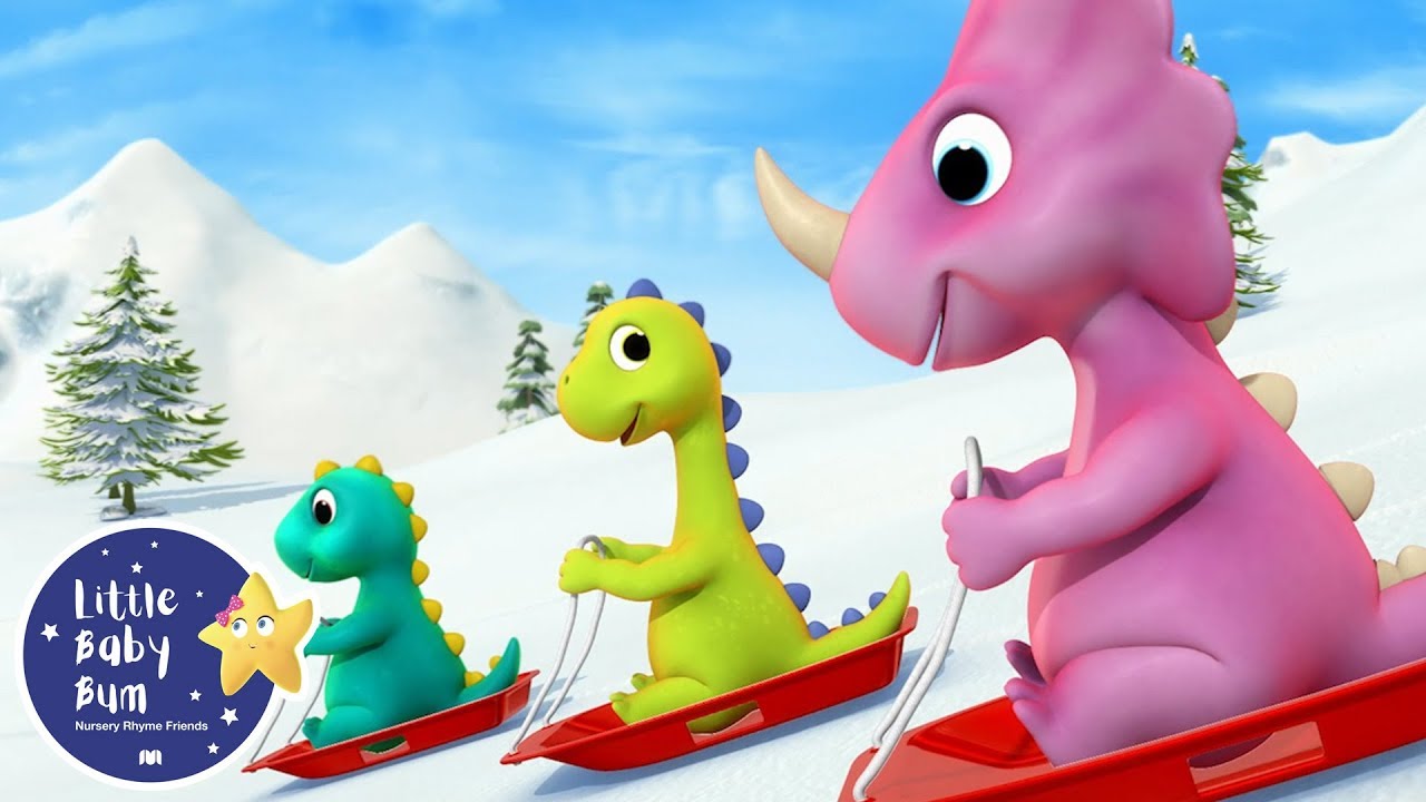 10 Little Dinosaurs Skiing ️ Baby Cartoons and Kids Songs Little Baby Bum YouTube