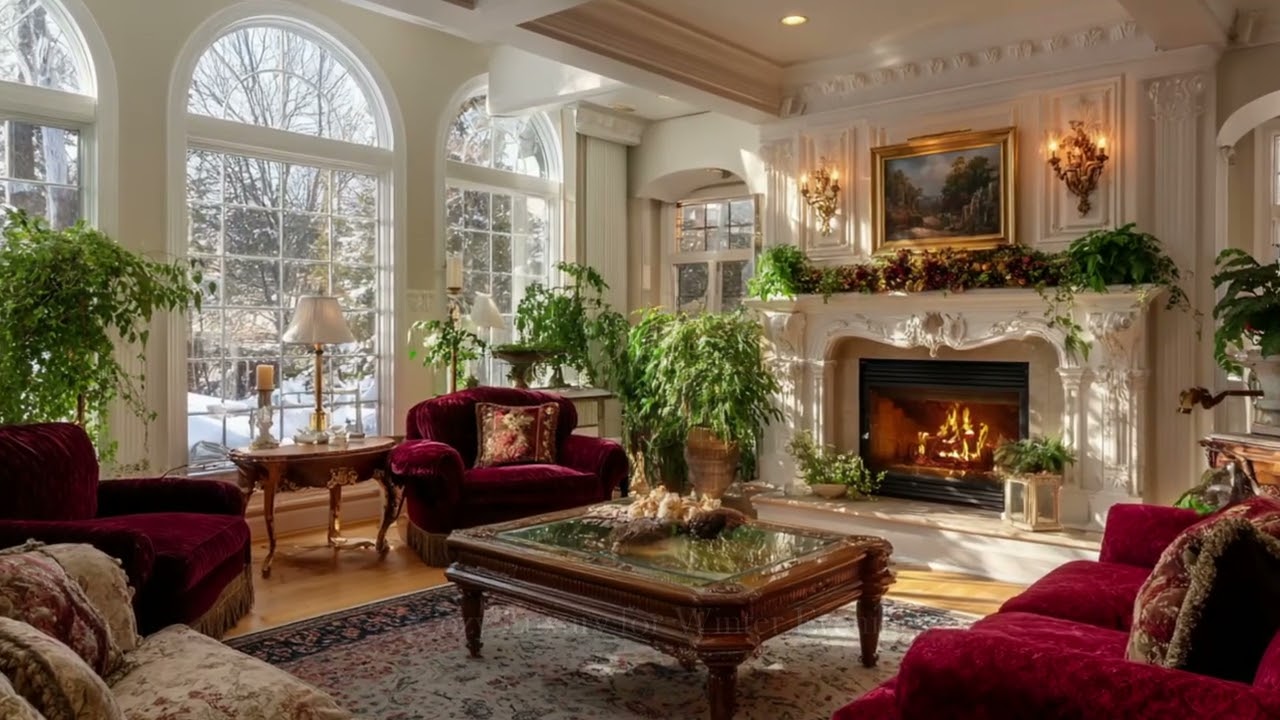Элегантный зимний тур по оформлению дома | Роскошные интерьеры поместья Grand Southern Estate