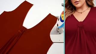 Best way of cutting and sewing blouse neck design easier than you think. sewing hacks and tips