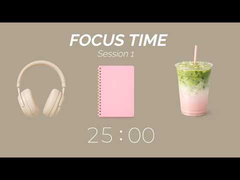 25/5 Pomodoro ☕ matcha sakura latte Focus Session (2 Hours) | Aesthetic Lofi | Study & Work